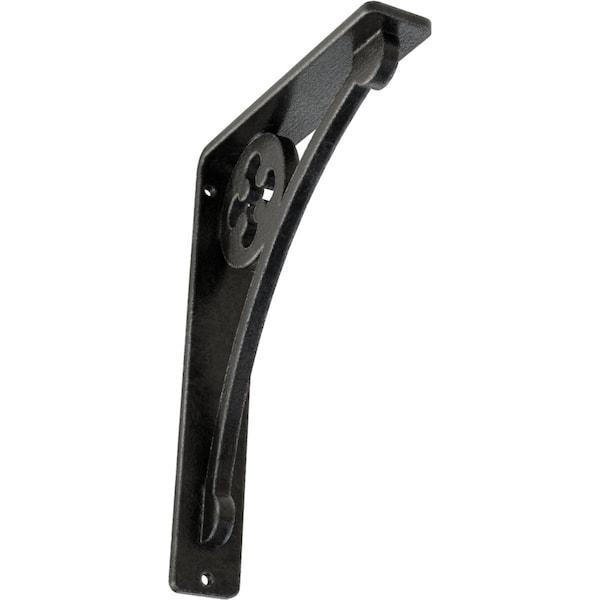 Ekena Millwork Crawley Wrought Iron Bracket, (Single center brace), Antiqued Pewter 1 1/2"W x 5 1/2"D x 8"H BKTM01X05X08SCRAPW - main